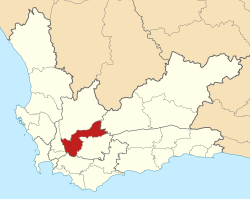 Map of the Western Cape with Breede Valley highlighted (2011)